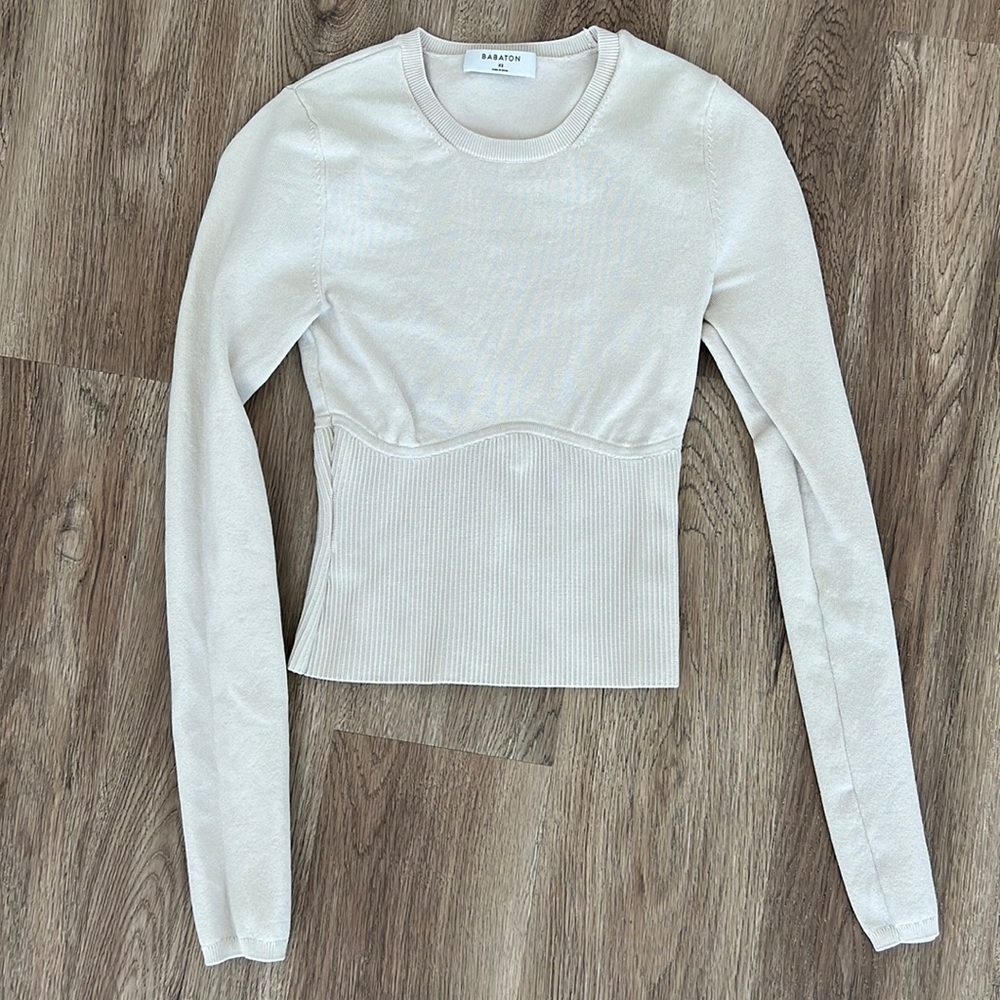 Aritzia Babaton Long Sleeve Ribbed Top